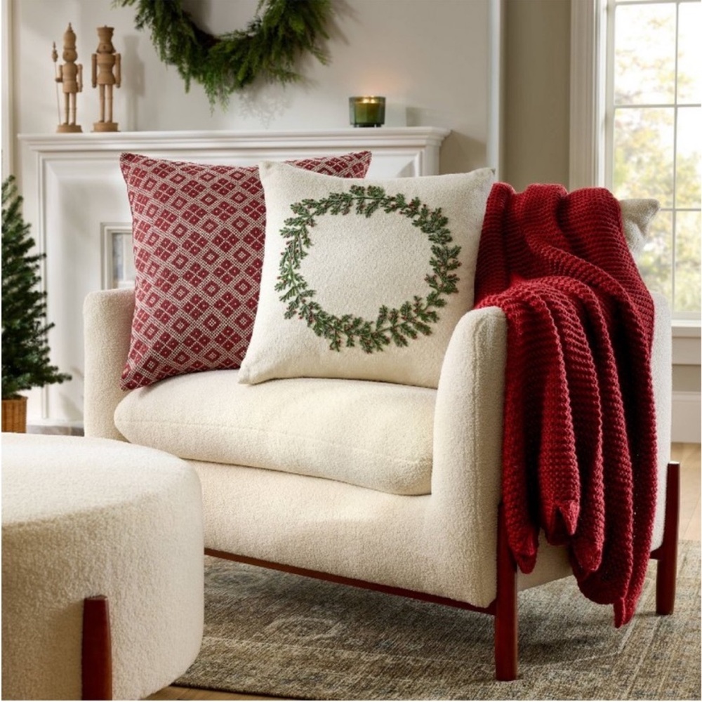 Studio McGee Oversized Fair Isle 24” x 24” Ted/Cream pillow